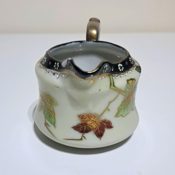Nippon Hand Painted Creamer - Blue Red Green Leaves - Picture 2 of 6